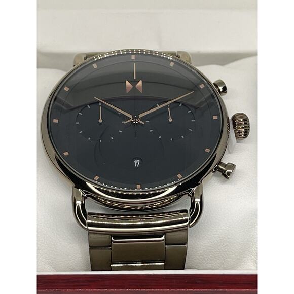 MVMT Mens Stainless Steel Taupe Tone Bracelet Watch 47mm Chronograph Style Sleek - Picture 12 of 16